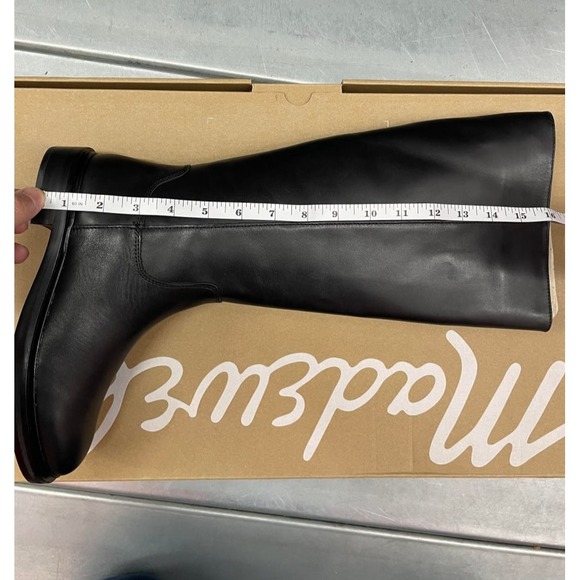 Madewell Tall Drumgold Riding Boots Womens‎ Size 6 Black Vachetta Leather NWB - Picture 10 of 11